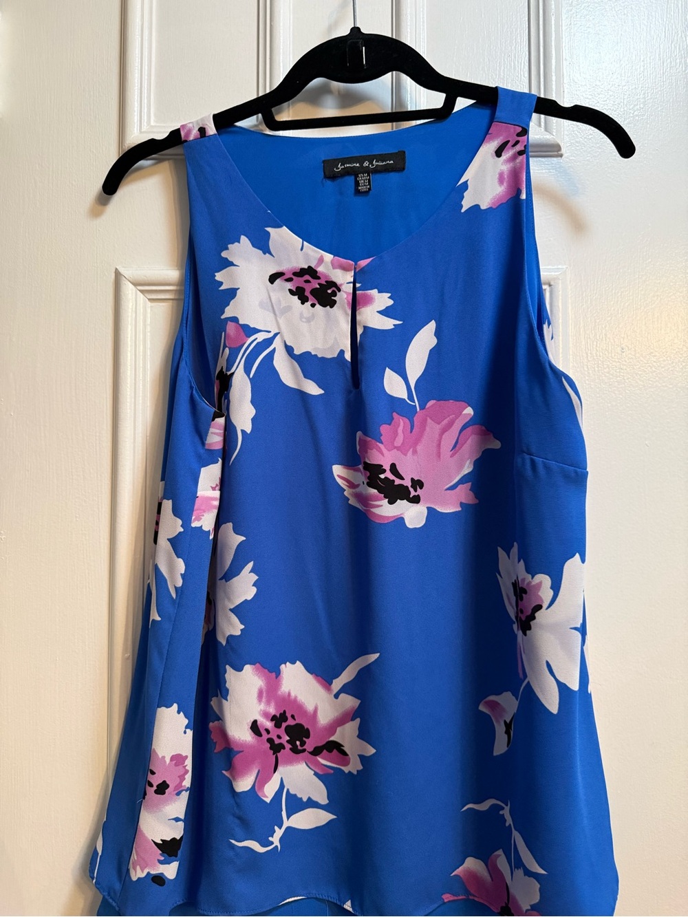 Jasmine & Juliana Blue Floral Sleeveless Blouse Size M